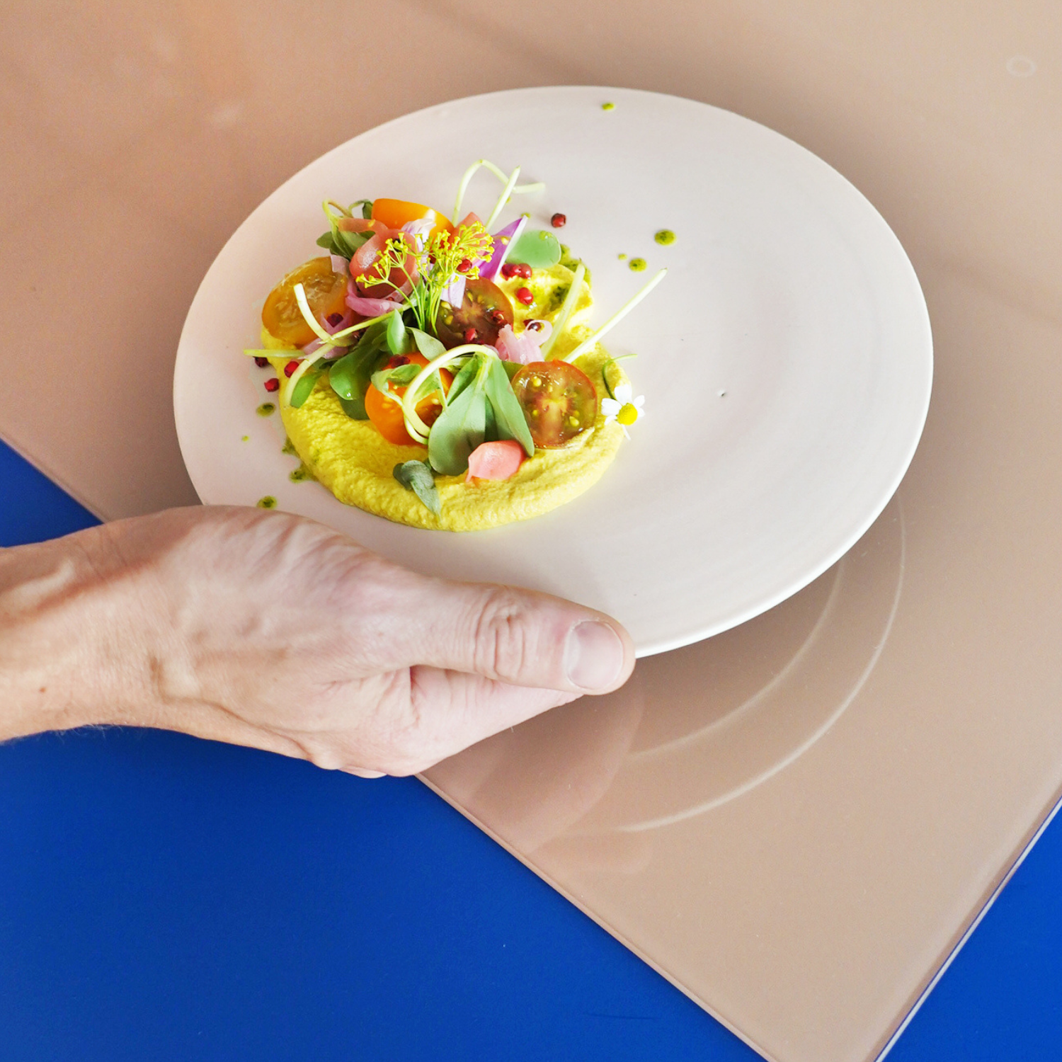 Ola's recipe: Kurkuma cream with tomato and rucola